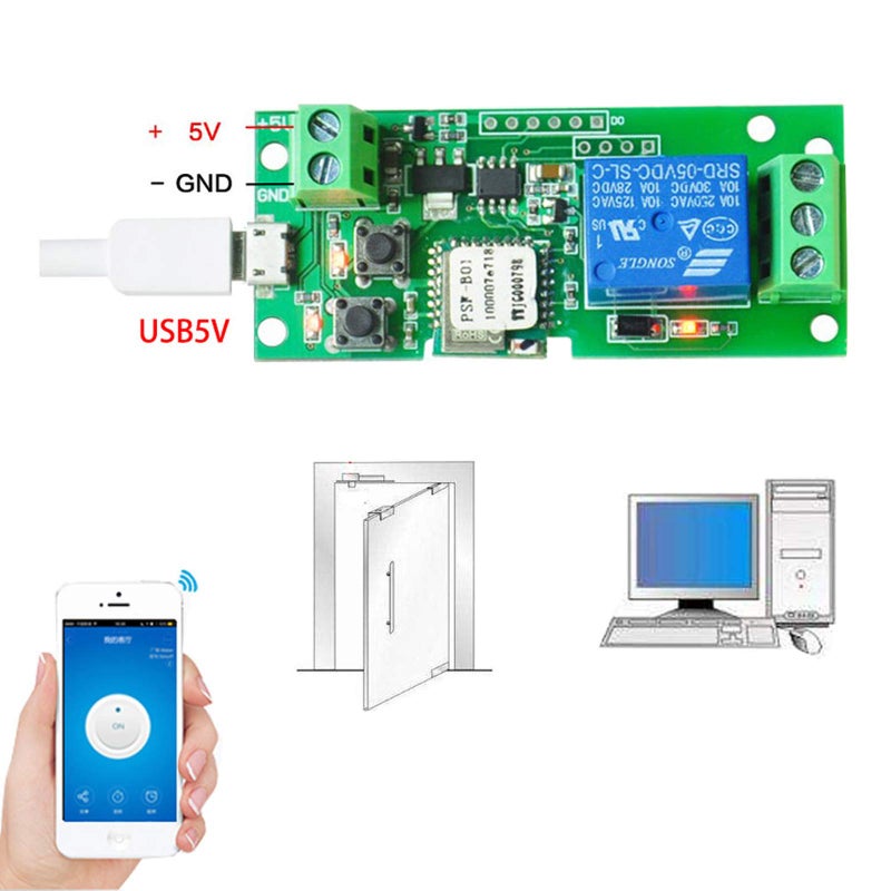 Onyehn for SONOFF USB 5V DIY 1 Channel Jog Inching Self-Locking WiFi Wireless Smart Home Switch APP Remote Control Module for iOS/Android - Image 2